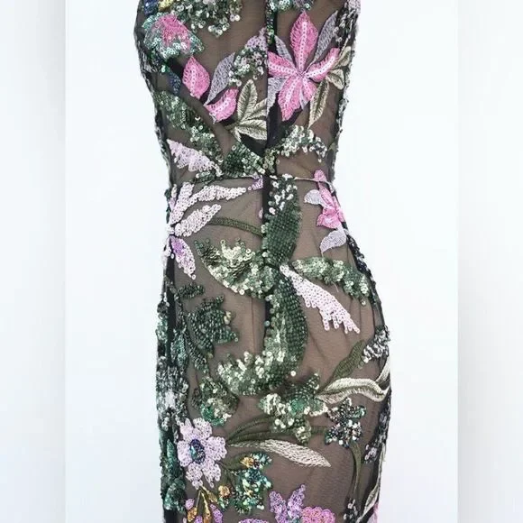 NWOT Bronx And Banco Zinna Side-Slit Floral Sequin Gown, XS,S &M available - Picture 11 of 14